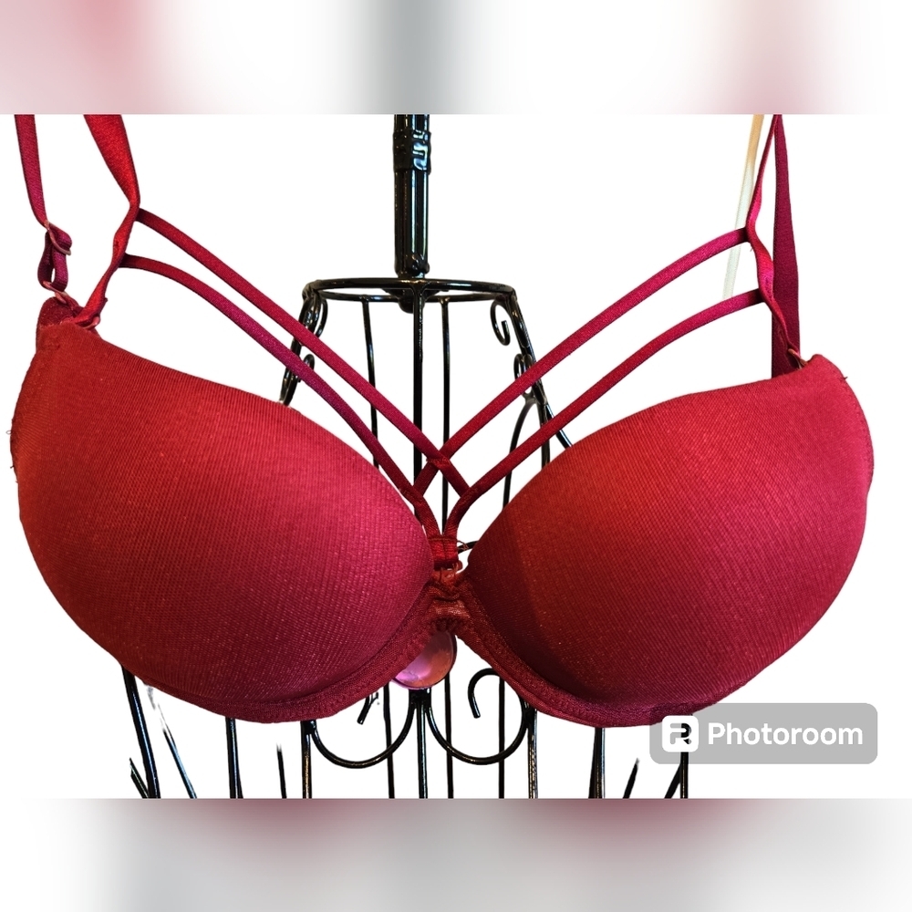 ANIL Sexy Wine Red Push Up Bra